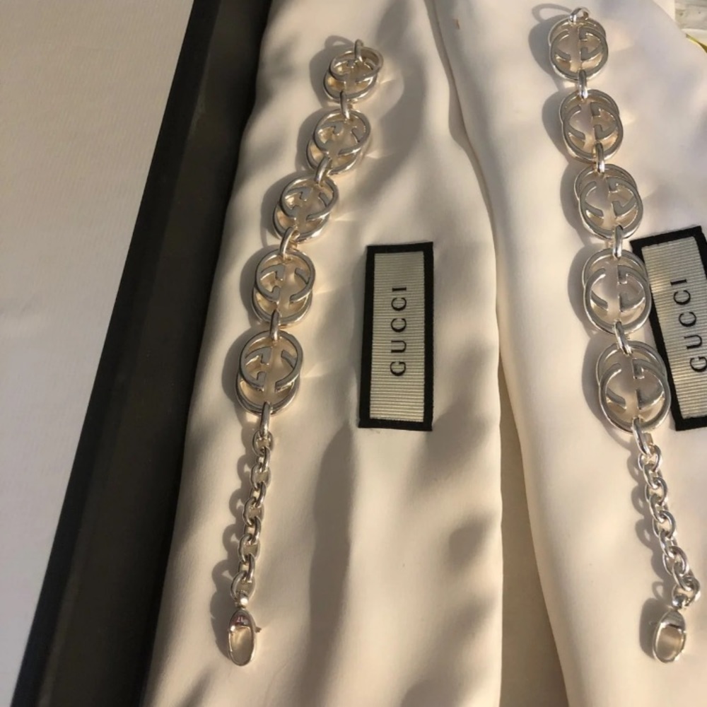 Sterling silver gg bracelet, 7 3/4-7.5 - Picture 2 of 3